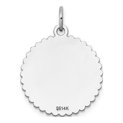 14K White Gold Disc Pendant – view 4