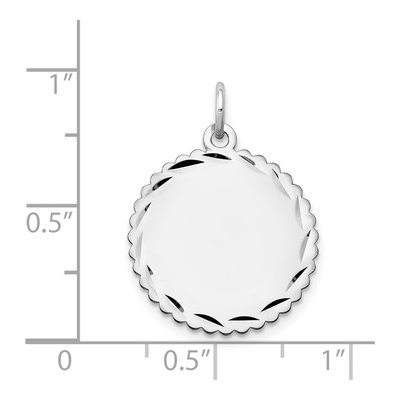 14K White Gold Disc Pendant – view 5