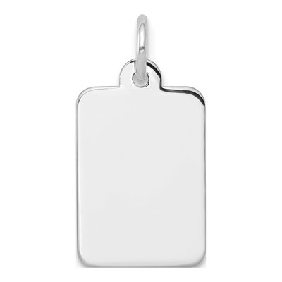 14K White Gold Rectangular Disc Charm