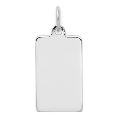 14K White Gold Rectangular Disc Charm