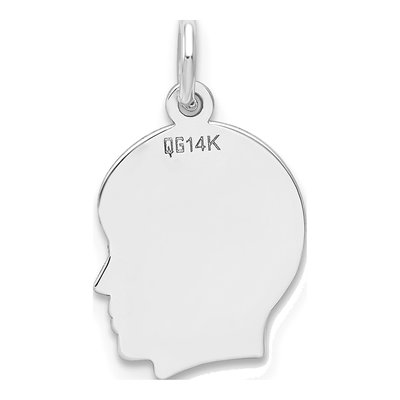 14K White Gold Boy Pendant – view 3