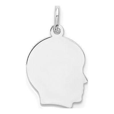 14K White Gold Boy Pendant
