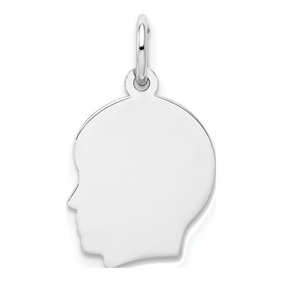 14K White Gold Boy Pendant