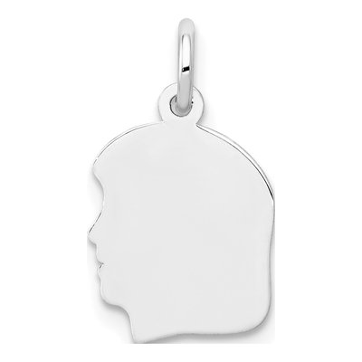 14K White Gold Girl Pendant