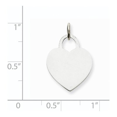 14K White Gold Heart Disc Charm – view 3