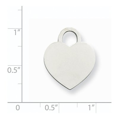 14K White Gold Heart Disc Charm – view 4