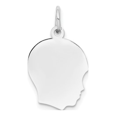 14K White Gold Boy Pendant
