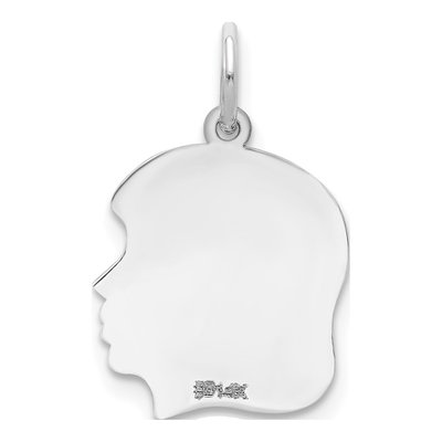 14K White Gold Girl Pendant – view 4