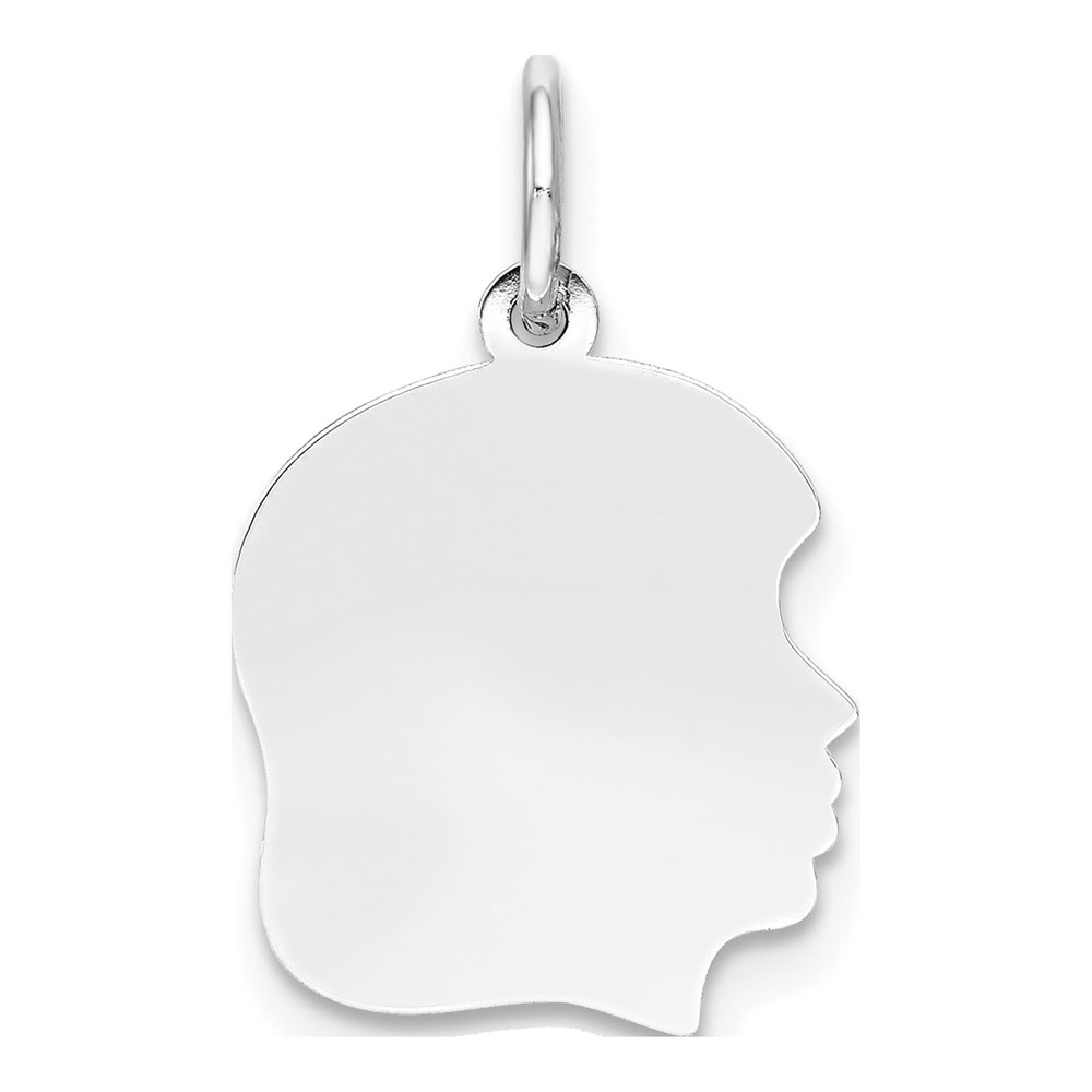 14K White Gold Girl Pendant