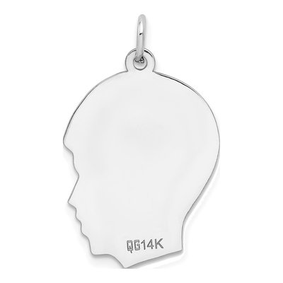 14K White Gold Boy Charm – view 3