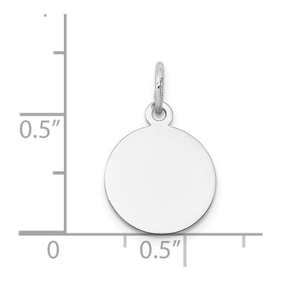14K White Gold Disc Charm – view 4