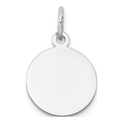 14K White Gold Disc Charm