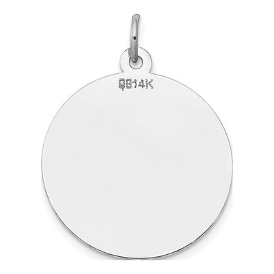 14K White Gold Round Disc Charm – view 4