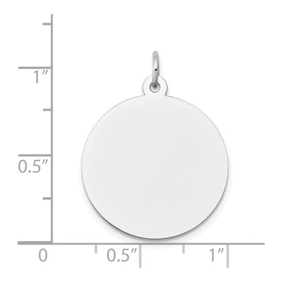 14K White Gold Round Disc Charm – view 5