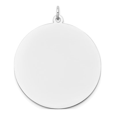 14K White Gold Round Disc Charm