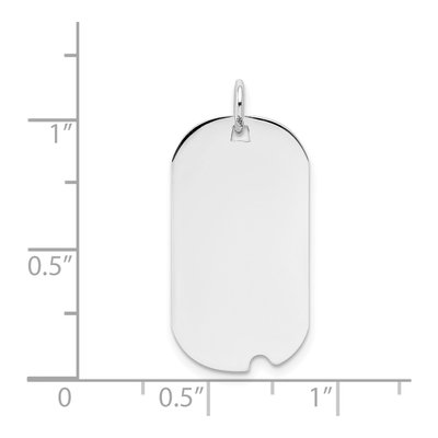 14K White Gold Dog Tag Pendant – view 3