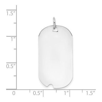 14K White Gold Dog Tag Pendant – view 4