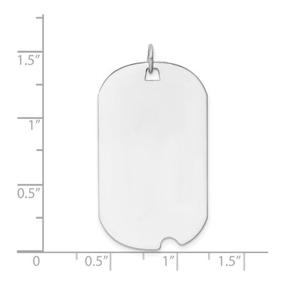 14K White Gold Dog Tag Pendant – view 3