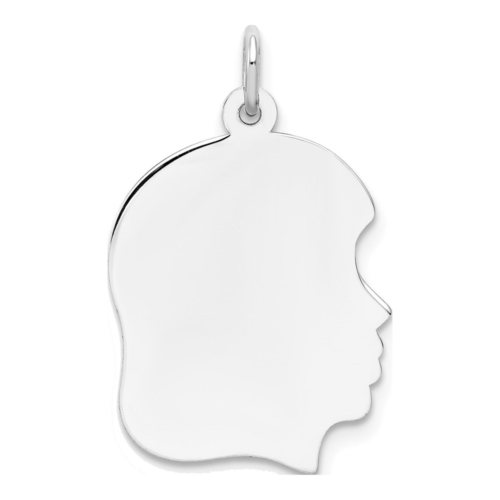 14K White Gold Girl Pendant