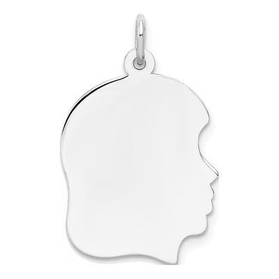 14K White Gold Girl Pendant