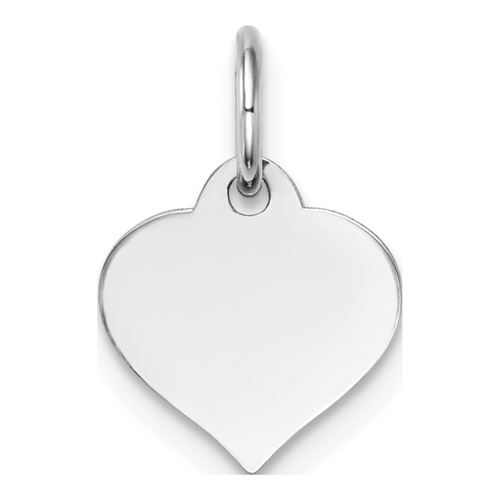 14K White Gold Heart Disc Charm