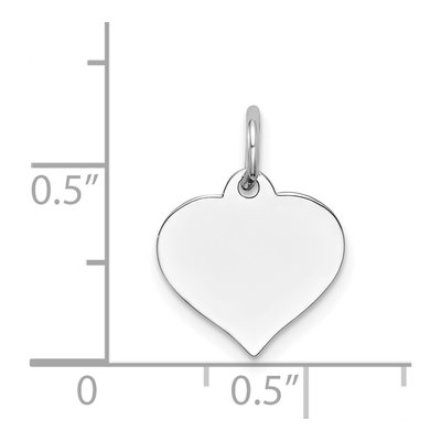 14K White Gold Heart Disc Charm – view 4