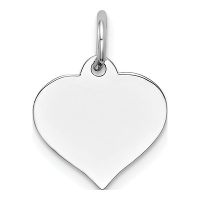 14K White Gold Heart Disc Charm