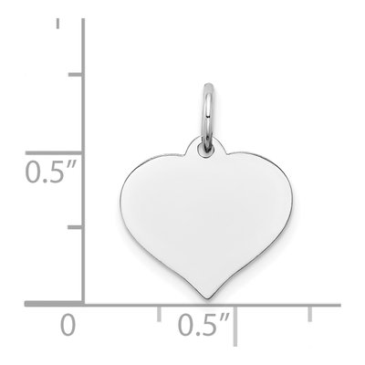 14K White Gold Heart Disc Charm – view 3
