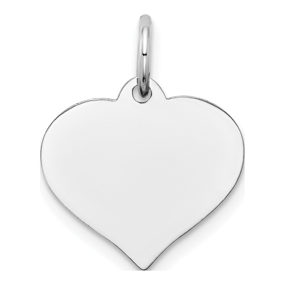 14K White Gold Heart Disc Charm
