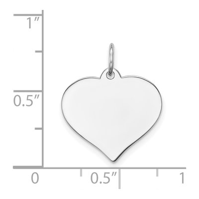 14K White Gold Heart Disc Charm – view 3