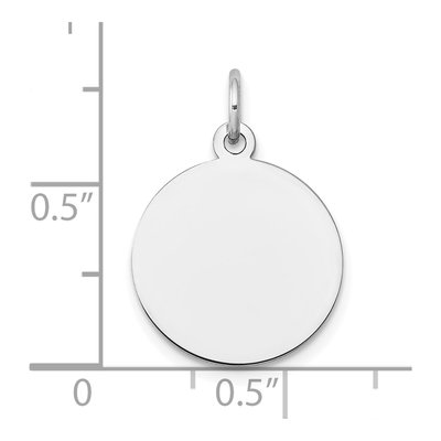 14K White Gold Round Disc Charm – view 4