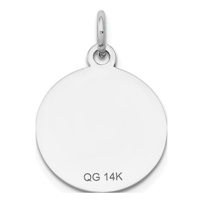 14K White Gold Round Disc Pendant – view 3
