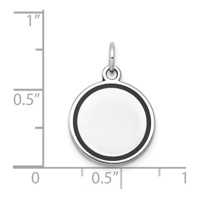 14K White Gold Round Disc Pendant – view 4