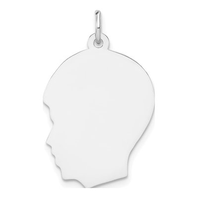 14K White Gold Boy Pendant
