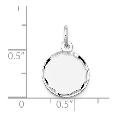 14K White Gold Round Disc Charm – view 4
