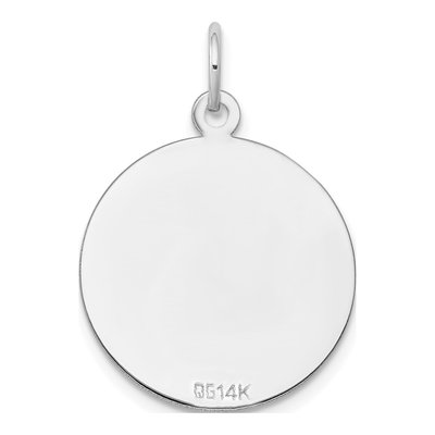 14K White Gold Round Disc Charm – view 4