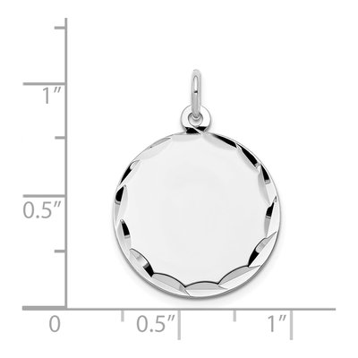 14K White Gold Round Disc Charm – view 5