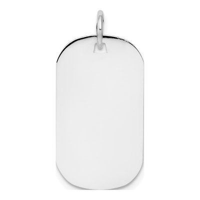 14K White Gold Dog Tag Disc Charm