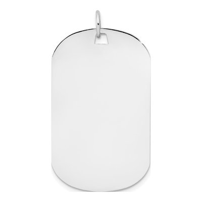 14K White Gold Dog Tag Disc Charm