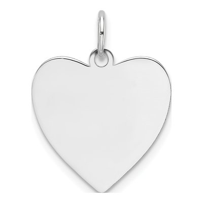 14K White Gold Heart Disc Charm