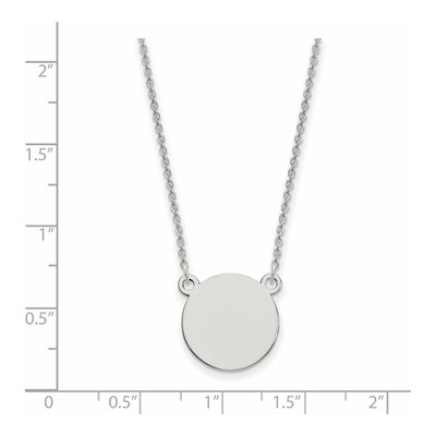 14K White Gold Disc Pendant Necklace – view 2