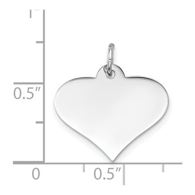 14K White Gold Heart Disc Charm – view 4