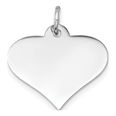14K White Gold Heart Disc Charm