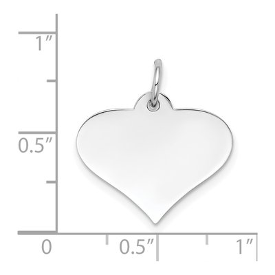 14K White Gold Heart Disc Charm – view 4