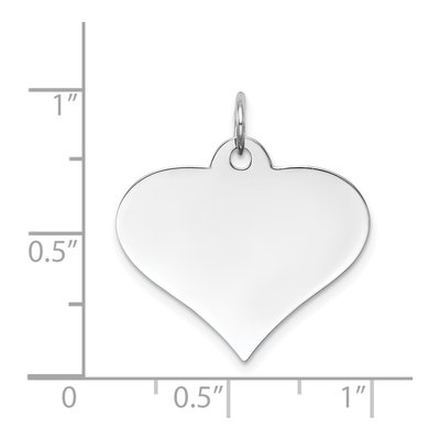 14K White Gold Heart Disc Charm – view 3