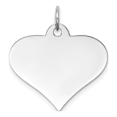 14K White Gold Heart Disc Charm