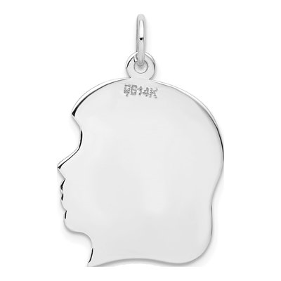 14K White Gold Girl Pendant – view 3
