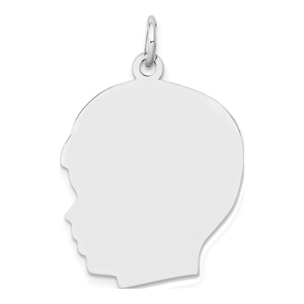 14K White Gold Boy Pendant