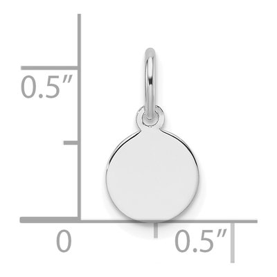 14K White Gold Round Disc Charm – view 2