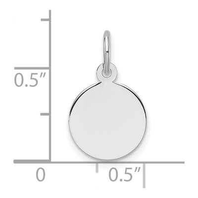 14K White Gold Round Disc Charm – view 3